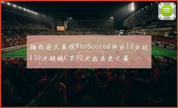 梅西逆天表现WhoScored评分10分达130次超越C罗92次成历史之最